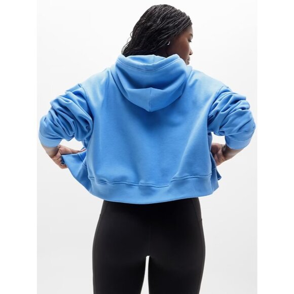 Athleta M Forever Fleece Ultra Crop Cornflower Blue Medium - Picture 6 of 7